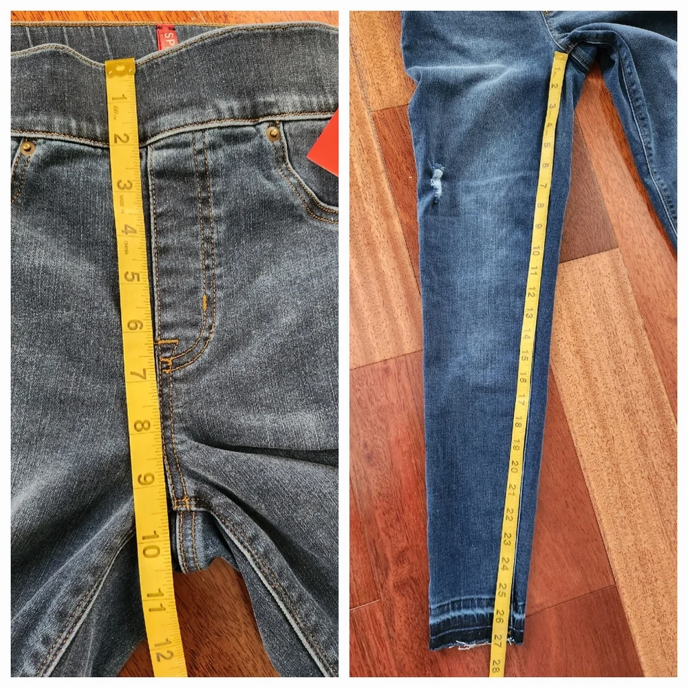 Spanx Women's Distressed Denim Legging ~Medium Wash ~SMALL **NEW - Picture 13 of 13